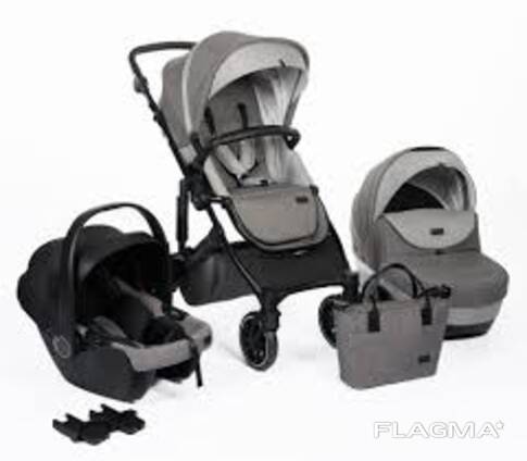Baby Stroller Travel System 3-in-1 | Adjustable Pram Car Seat Accessories Grey
